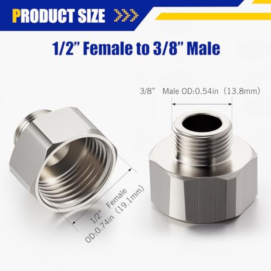 8 Pcs Brass Water Line Adapter - Compression Fitting Brass review and price