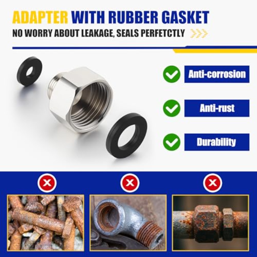 8 Pcs Brass Water Line Adapter - Compression Fitting Brass review and price