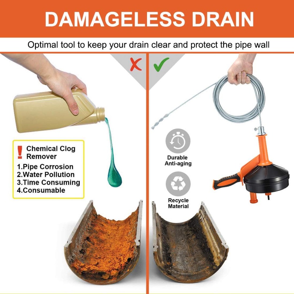 Drain Auger Clog Remover with  - Drain Snake Flexible review and price