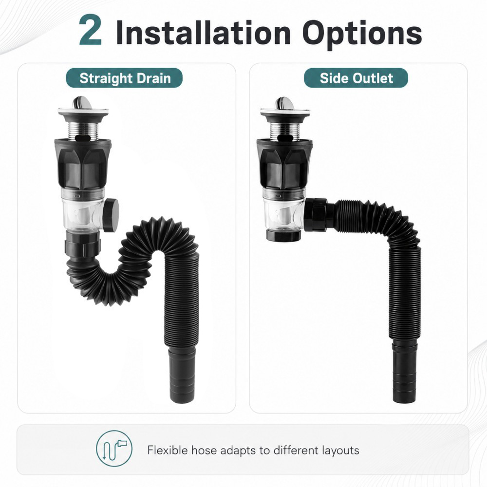 1-5pcs Bathroom Sink Drain Kit - Drain Pipe Clip review and price