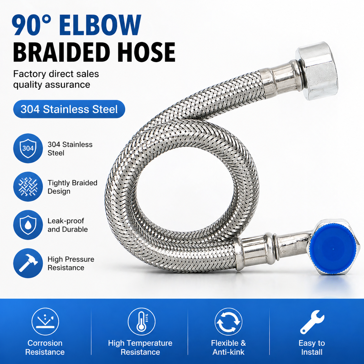 304 Stainless Steel Hose Angle - Flexible Hose Braided review and price