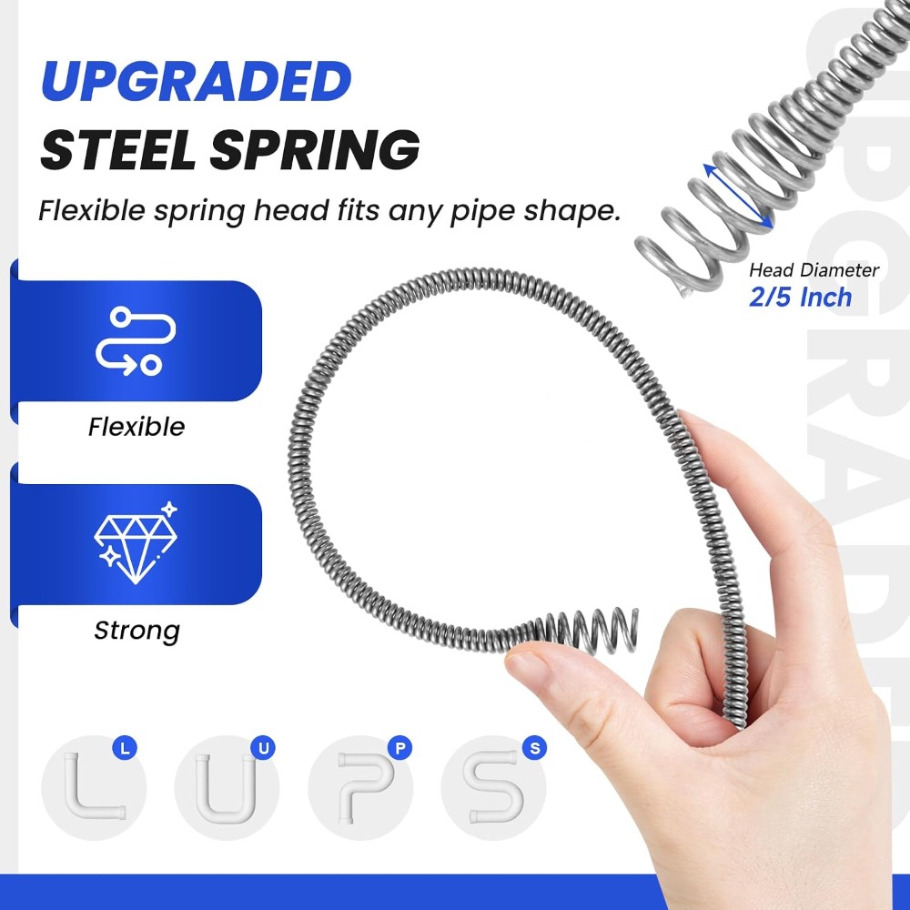 25FT Drain Snake with Drill Ad - Drain Snake Flexible review and price